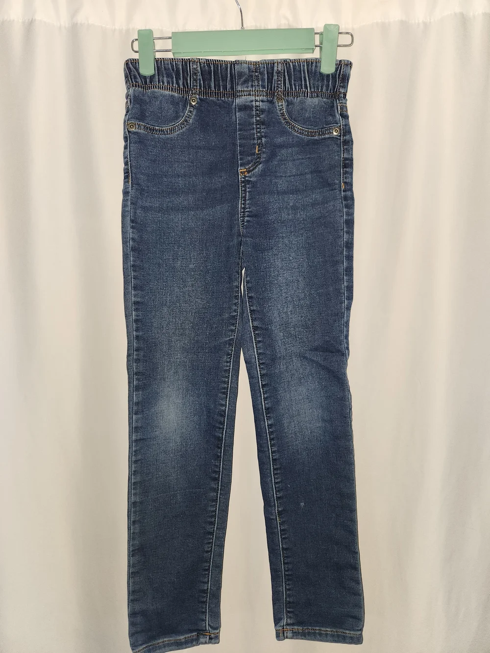 Boy's Elastic Waist Dark Blue Jeans #rugged #durable #sturdy #playground ready